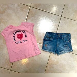 Toddler girls shirt and shorts bundle